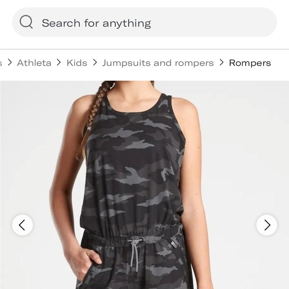 Athleta Kids Camo Romper - Black and Gray